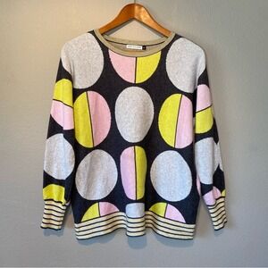 Zaket & Plover Womens Colorful Indie Sweater Size S Geometric Maximalist Retro